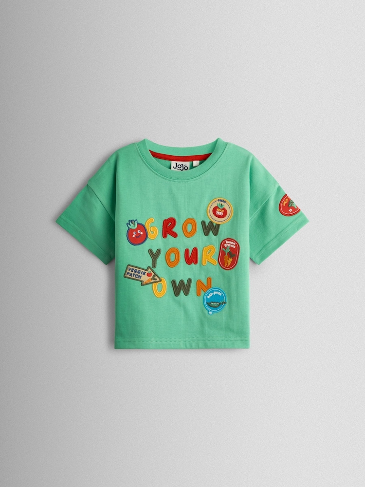 JoJo Maman Bébé Green 'Grow Your Own' Graphic T-Shirt - Image 1 of 3 JoJo Maman Bébé Green 'Grow Your Own' Graphic T-Shirt - Image 1 of 3