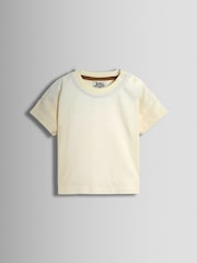 JoJo Maman Bébé Blue 3-Piece Stripe Dungarees & T-Shirt Set with Hat - Image 4 of 8