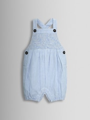JoJo Maman Bébé Blue 2-Piece Smocked Dungarees & Body Set - Image 3 of 7