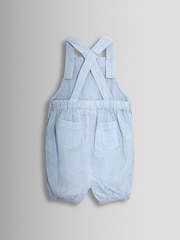 JoJo Maman Bébé Blue 2-Piece Smocked Dungarees & Body Set - Image 4 of 7