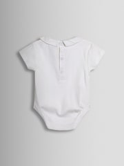 JoJo Maman Bébé Blue 2-Piece Smocked Dungarees & Body Set - Image 6 of 7