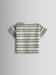 JoJo Maman Bébé Khaki Green Giraffe Pocket Appliqué T-Shirt - Image 2 of 3