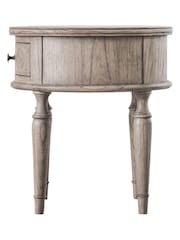 Gallery Home Natural Haven Round 1 Drawer Side Table - Image 4 of 6