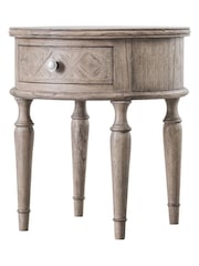 Gallery Home Natural Haven Round 1 Drawer Side Table - Image 5 of 6