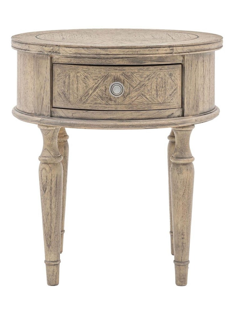 Gallery Home Natural Haven Round 1 Drawer Side Table - Image 6 of 6