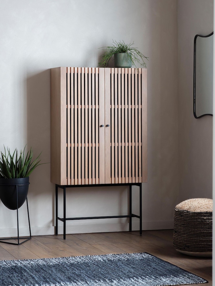 Gallery Home Natural Sakura 2 Door Cocktail Cabinet - Image 1 of 6