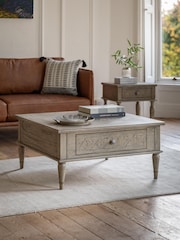 Gallery Home Natural Haven Square 2 Drawer Coffee Table - Image 1 of 7