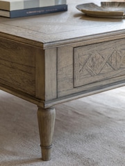 Gallery Home Natural Haven Square 2 Drawer Coffee Table - Image 3 of 7