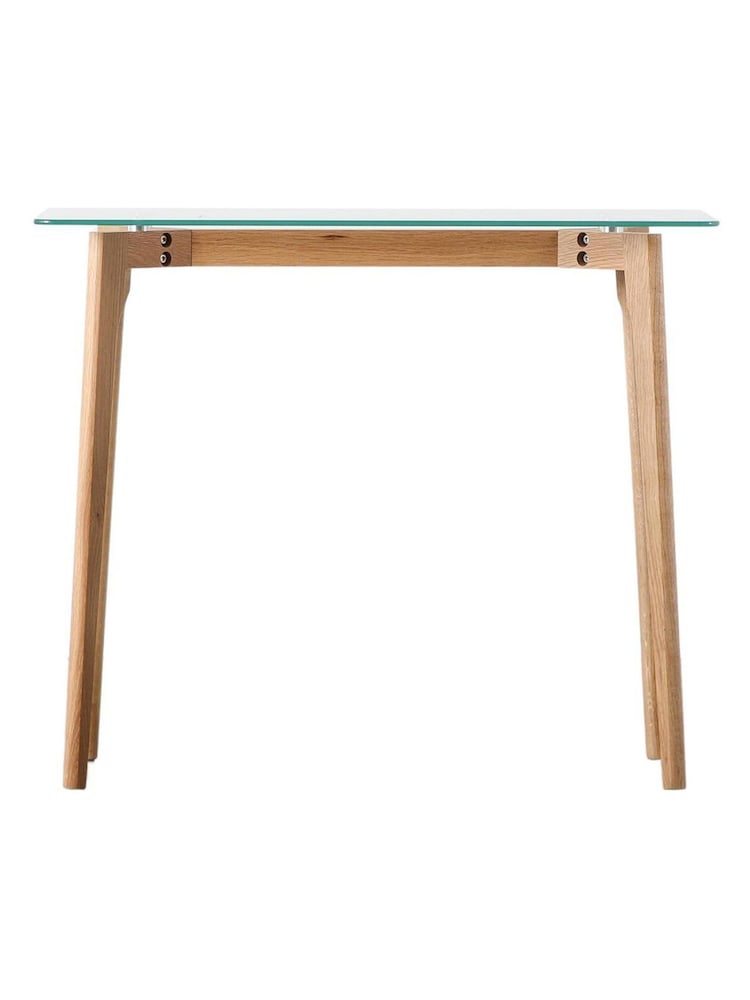 Gallery Home Light Wood Raven Oak Console Table - Image 6 of 6
