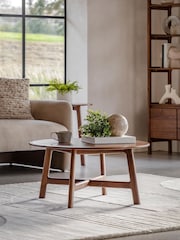 Gallery Home Dark Wood Verona Walnut Round Coffee Table - Image 1 of 7