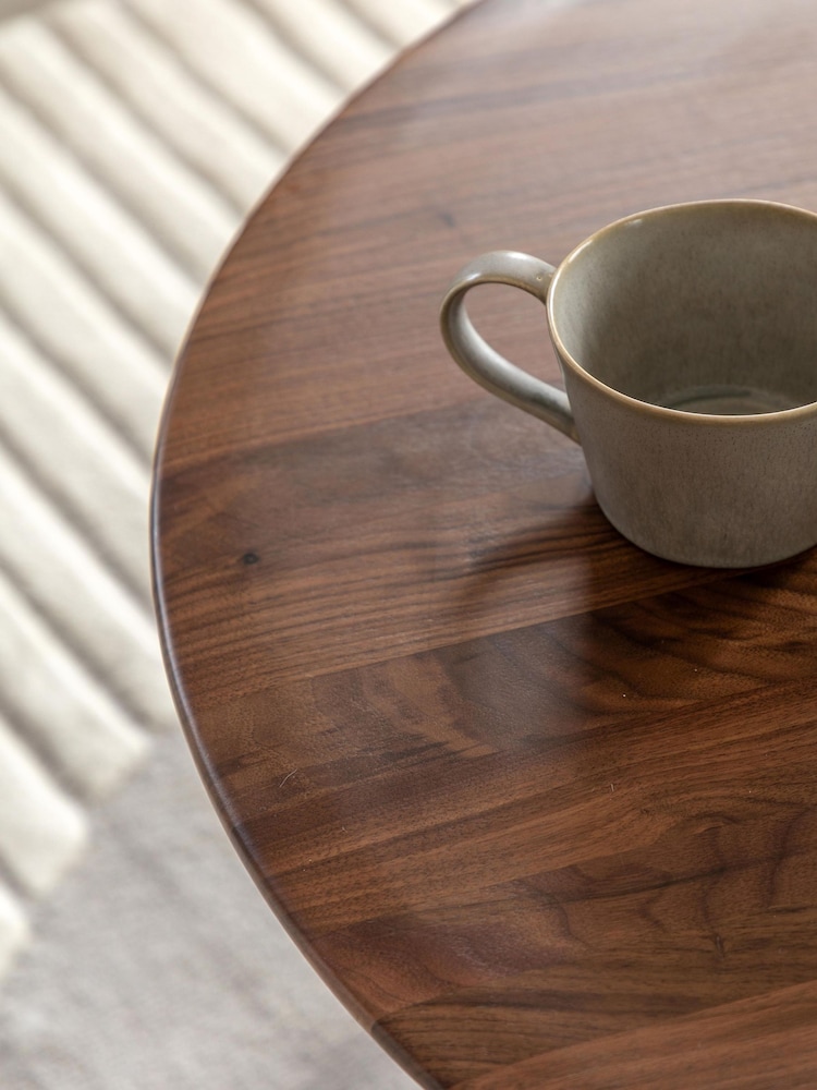 Gallery Home Dark Wood Verona Walnut Round Coffee Table - Image 2 of 7 Gallery Home Dark Wood Verona Walnut Round Coffee Table - Image 2 of 7