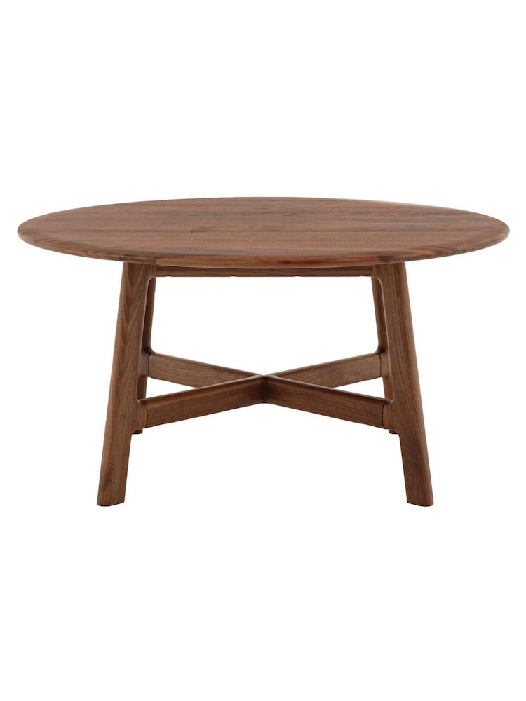 Gallery Home Dark Wood Verona Walnut Round Coffee Table - Image 7 of 7