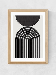 East End Prints Oak Abstract Rainbow Circle Wall Art Print by Crayon Studio - Image 2 of 3