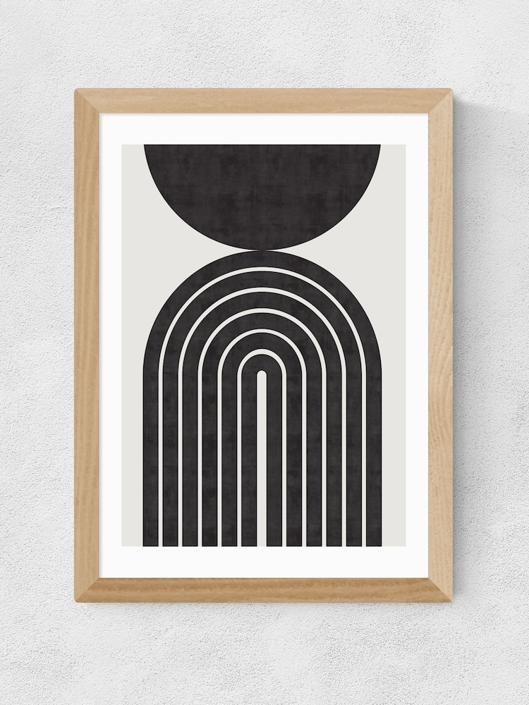 East End Prints Oak Abstract Rainbow Circle Wall Art Print by Crayon Studio - Image 2 of 3