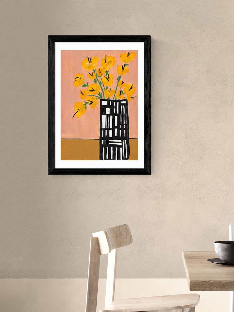 East End Prints Black Black and White Vase Wall Art Print by Lucy Muss - Image 1 of 3 East End Prints Black Black and White Vase Wall Art Print by Lucy Muss - Image 1 of 3