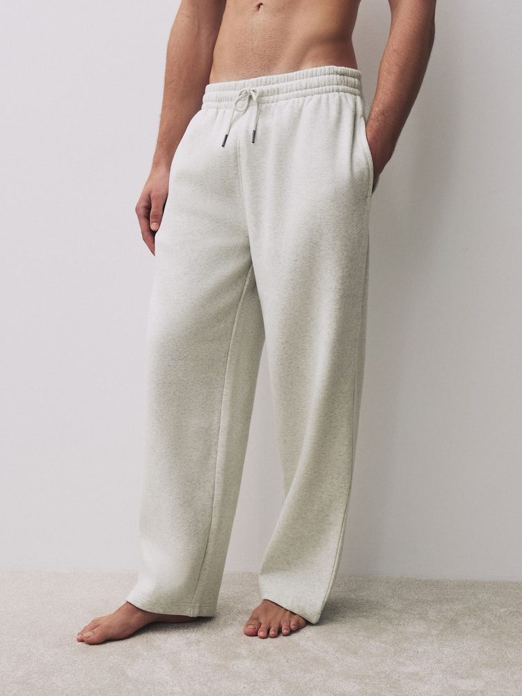 Grey Marl Brushback Heavyweight Open Joggers - Image 1 of 9