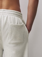 Grey Marl Brushback Heavyweight Open Joggers - Image 6 of 9
