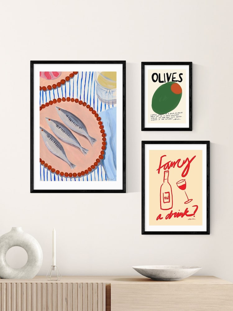 East End Prints Black Sardines Supper Wall Art Print by Susie Miller - Image 3 of 3 East End Prints Black Sardines Supper Wall Art Print by Susie Miller - Image 3 of 3