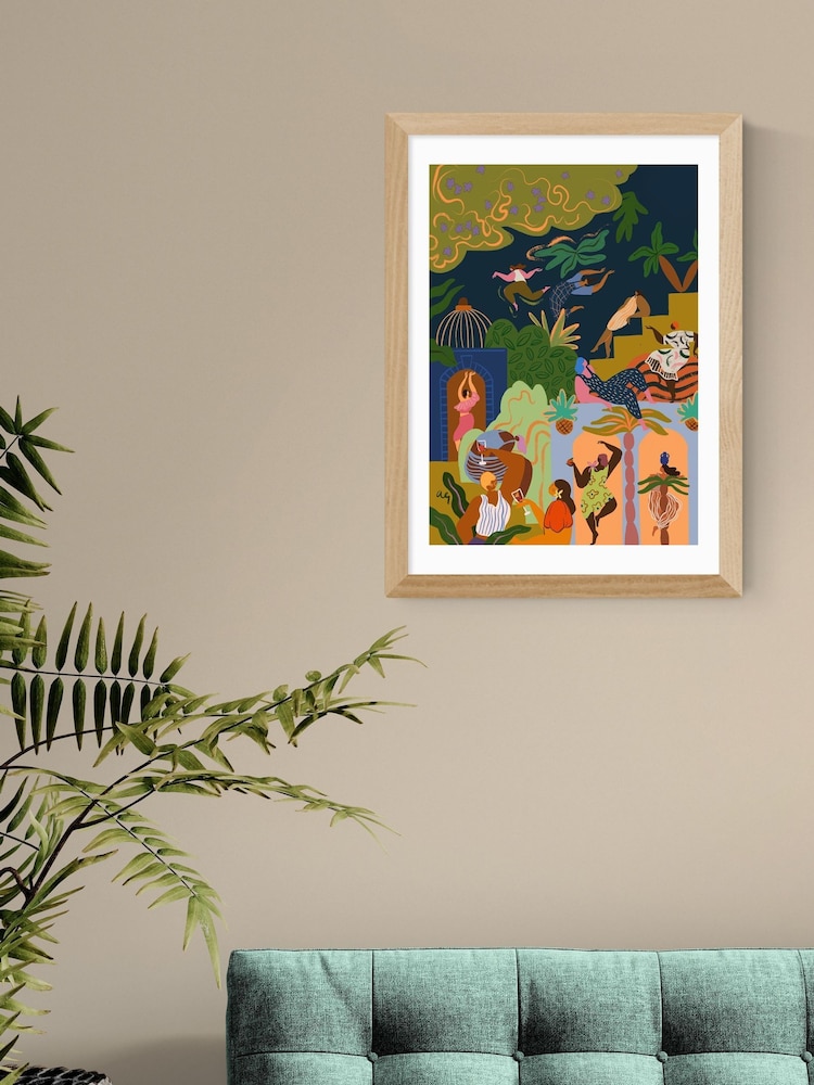 East End Prints Oak Fiesta Wall Art Print by Arty Guava - Image 1 of 3 East End Prints Oak Fiesta Wall Art Print by Arty Guava - Image 1 of 3