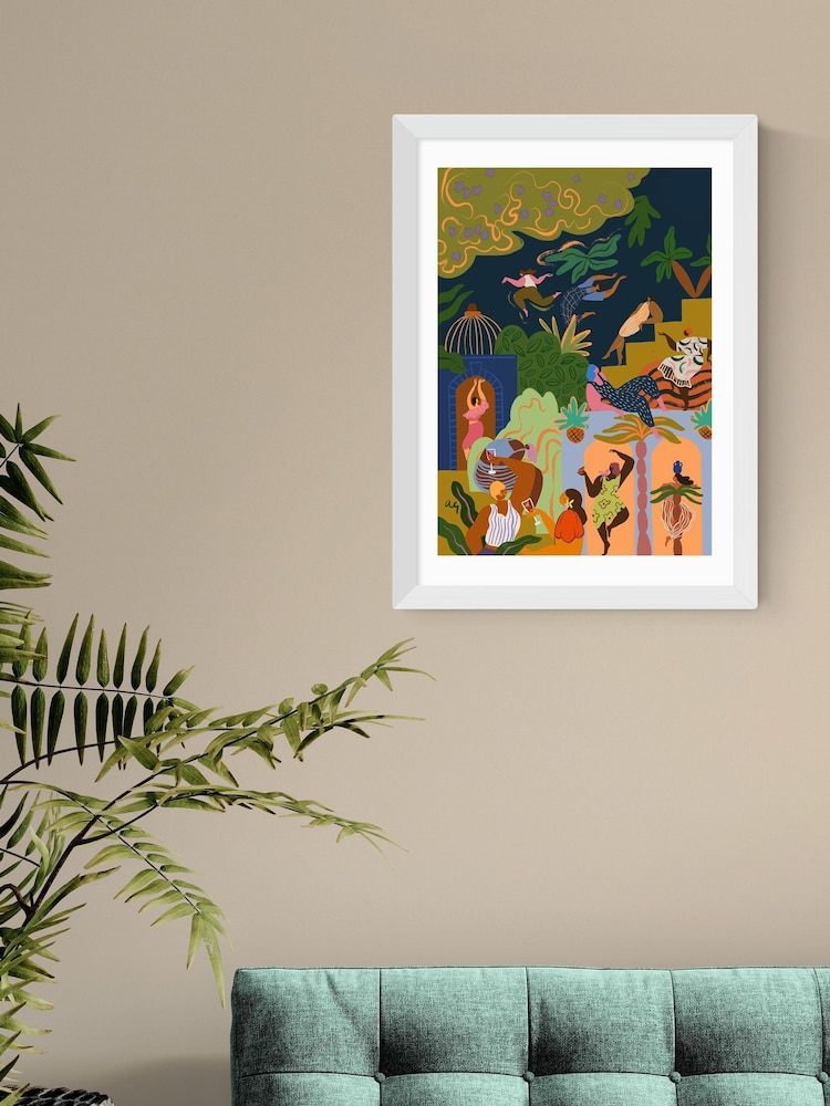 East End Prints White Fiesta Wall Art Print by Arty Guava - Image 1 of 3