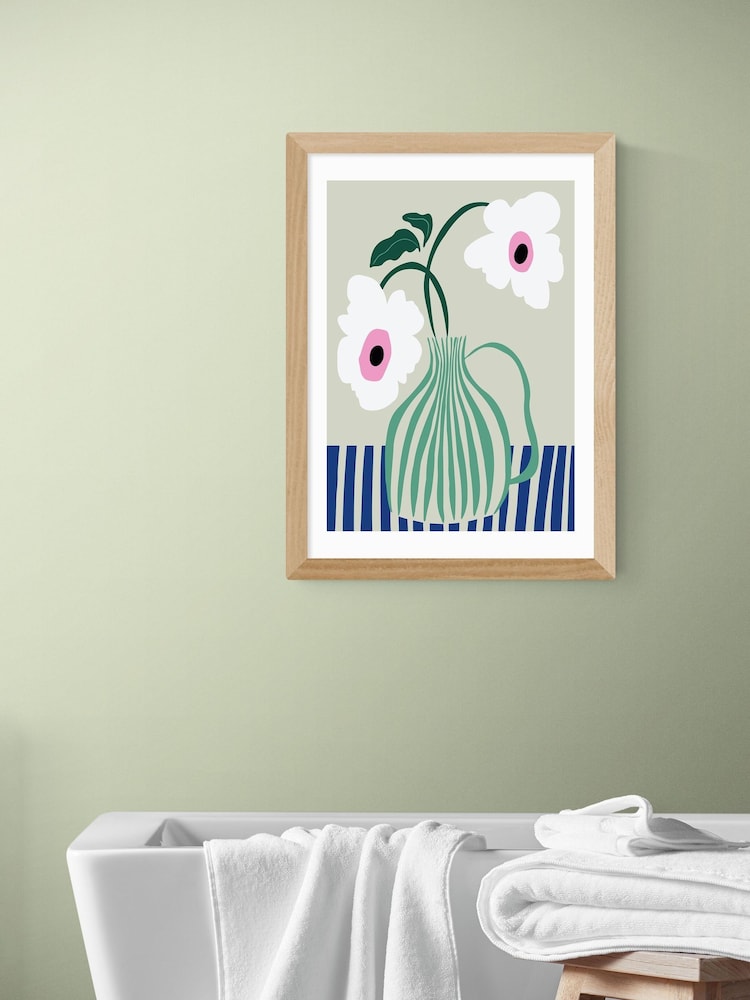 East End Prints Oak Floral Pottery Delight Wall Art Print by Miho Art Studio - Image 1 of 3 East End Prints Oak Floral Pottery Delight Wall Art Print by Miho Art Studio - Image 1 of 3