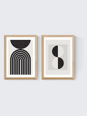 East End Prints Set of 2 Oak Abstract Rainbow Circle Wall Art Prints by Crayon Studio - Image 2 of 2