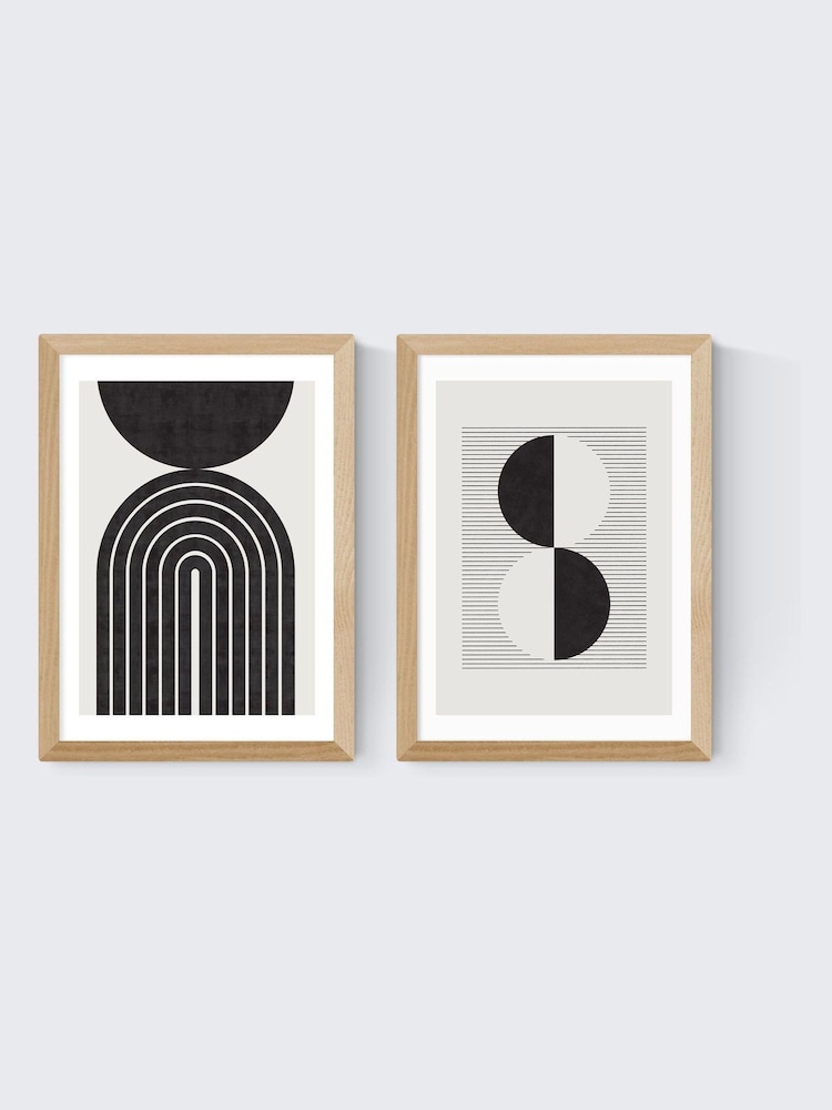 East End Prints Set of 2 Oak Abstract Rainbow Circle Wall Art Prints by Crayon Studio - Image 2 of 2 East End Prints Set of 2 Oak Abstract Rainbow Circle Wall Art Prints by Crayon Studio - Image 2 of 2
