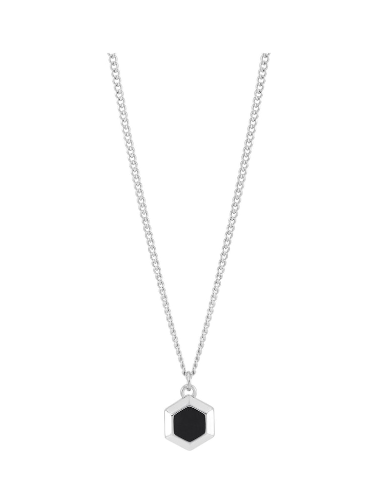 Bartlett Waterproof Onyx Hexagon Curb Chain Black Necklace - Image 1 of 3
