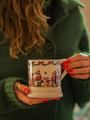 Emma Bridgewater Cream Woodland Santa 1/2 Pint Mug - Image 1 of 4