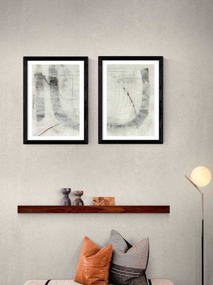 East End Prints Set of 2 Black Real Wall Art Prints by Dan Hobday - Image 1 of 2 East End Prints Set of 2 Black Real Wall Art Prints by Dan Hobday - Image 1 of 2
