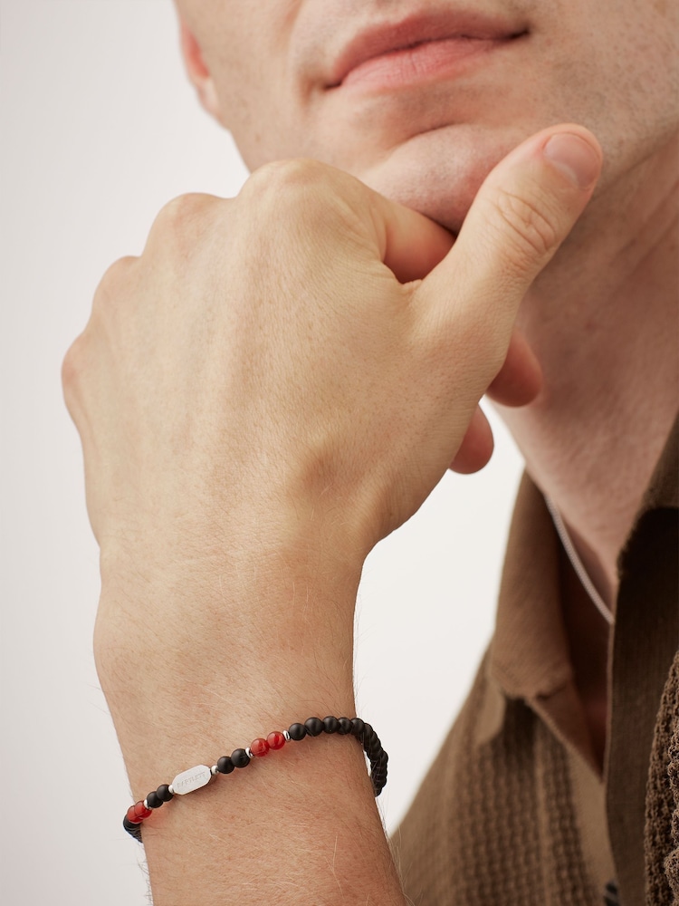 Bartlett Waterproof Onyx Black Bracelet With Red Agate Accent - Image 2 of 3
