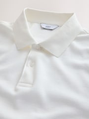 White Slub Regular Fit Textured Smart Polo Shirt - Image 2 of 3