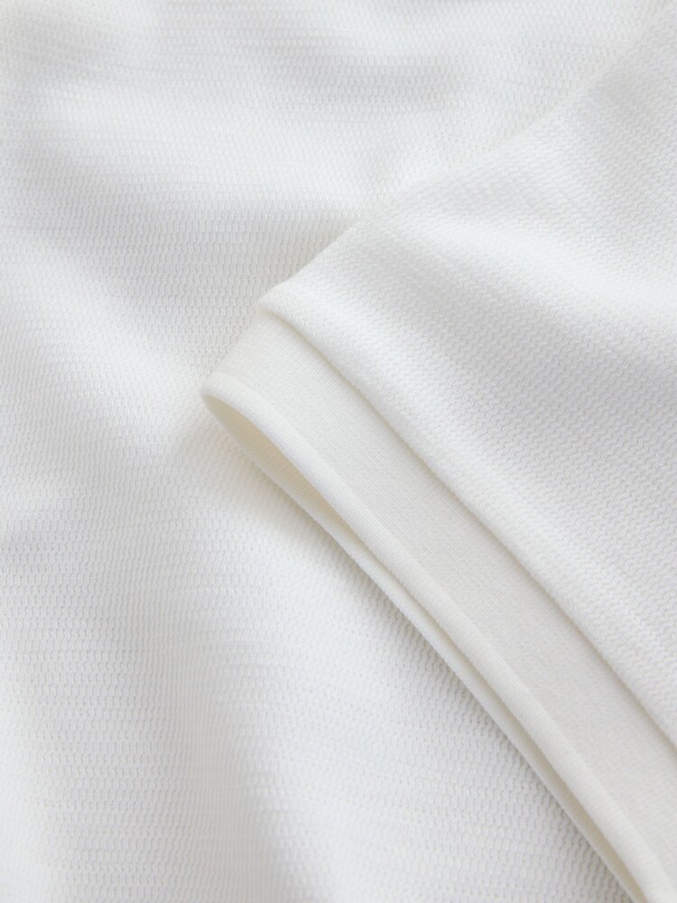 White Slub Regular Fit Textured Smart Polo Shirt - Image 8 of 8