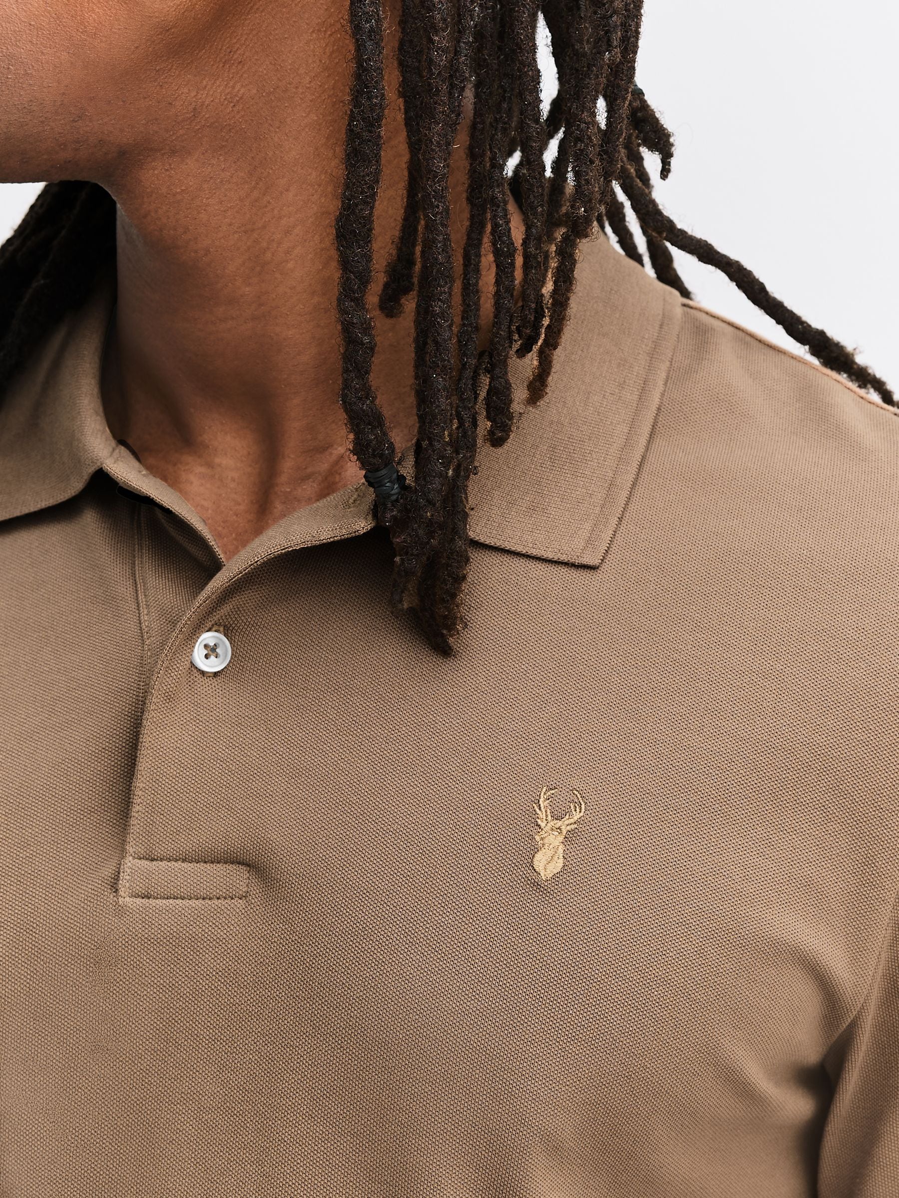 Buy Brown Light Regular Fit Short Sleeve Pique Polo Shirt from