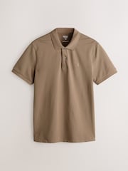 Brown Light Regular Fit Short Sleeve Pique Polo Shirt - Image 5 of 7