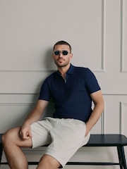 Navy Blue N.Premium Signature Supima Ribbed Polo Shirt - Image 3 of 9
