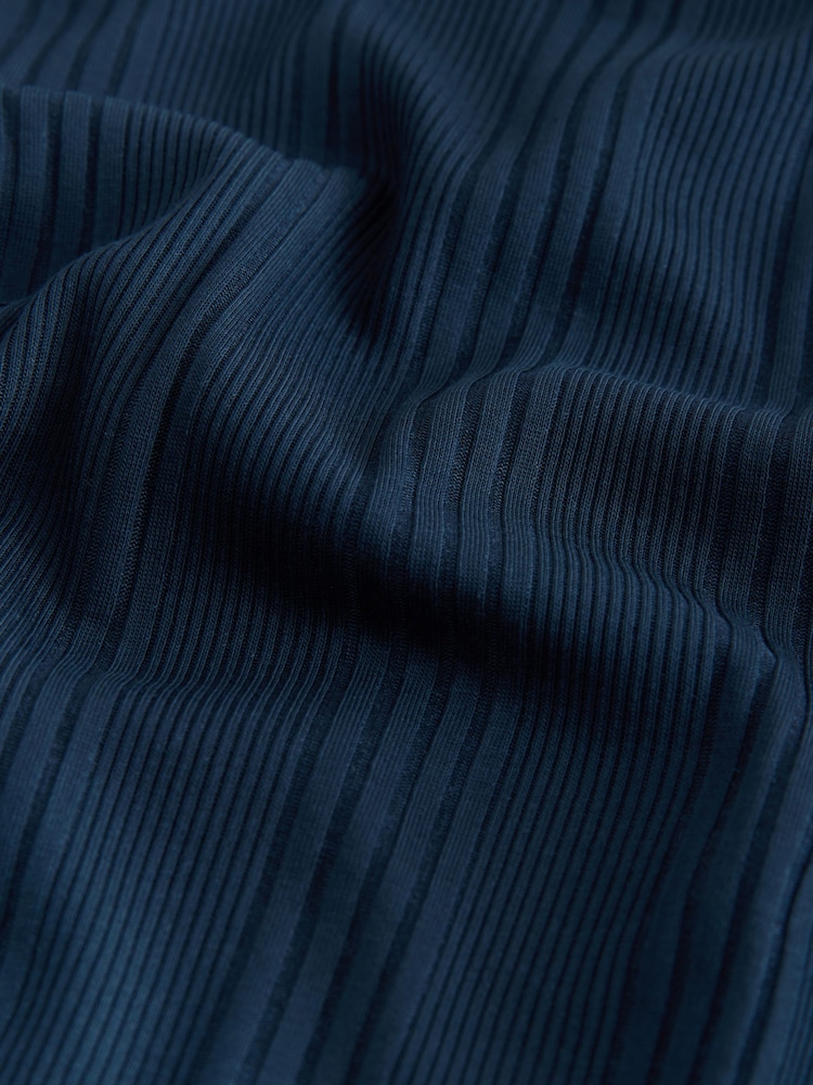 Navy Blue N.Premium Signature Supima Ribbed Polo Shirt - Image 9 of 9