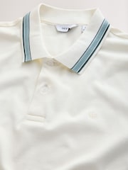 Ecru White Short Sleeve Tipped Polo Shirt - Image 11 of 12