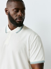 Ecru White Short Sleeve Tipped Polo Shirt - Image 9 of 12
