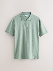 Sage Green Button Neck N. Premium Smart Jaquard Polo Shirt - Image 5 of 7