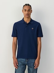Blue Indigo Embroidered Regular Fit Short Sleeve Pique Polo Shirt - Image 1 of 7