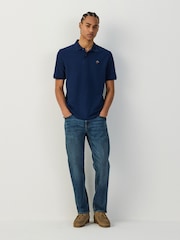 Blue Indigo Embroidered Regular Fit Short Sleeve Pique Polo Shirt - Image 3 of 7