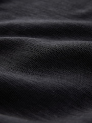 Black Slub Regular Fit Textured Smart Polo Shirt - Image 8 of 8