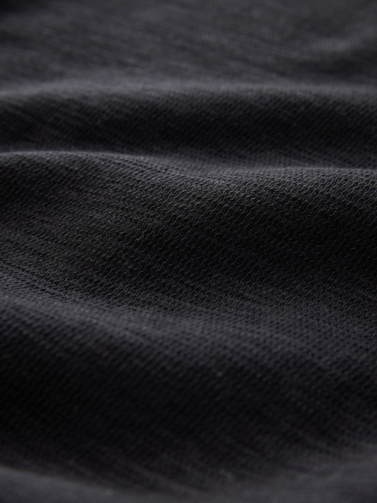 Black Slub Regular Fit Textured Smart Polo Shirt - Image 8 of 8