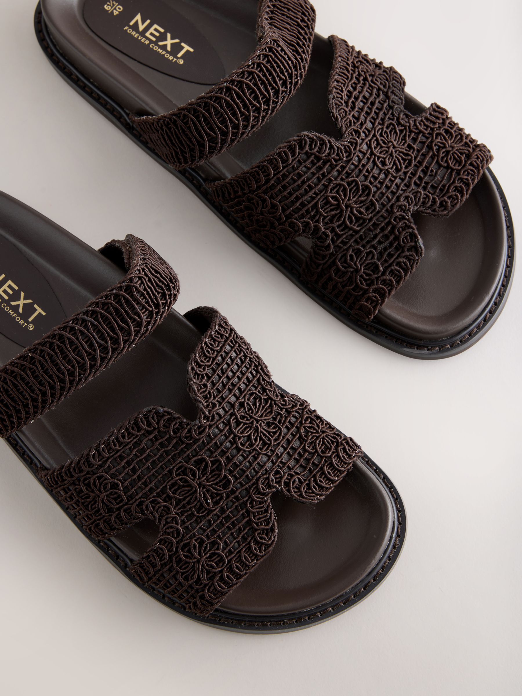 Buy Chocolate Brown Forever Comfort® Woven Footbed Sandals from