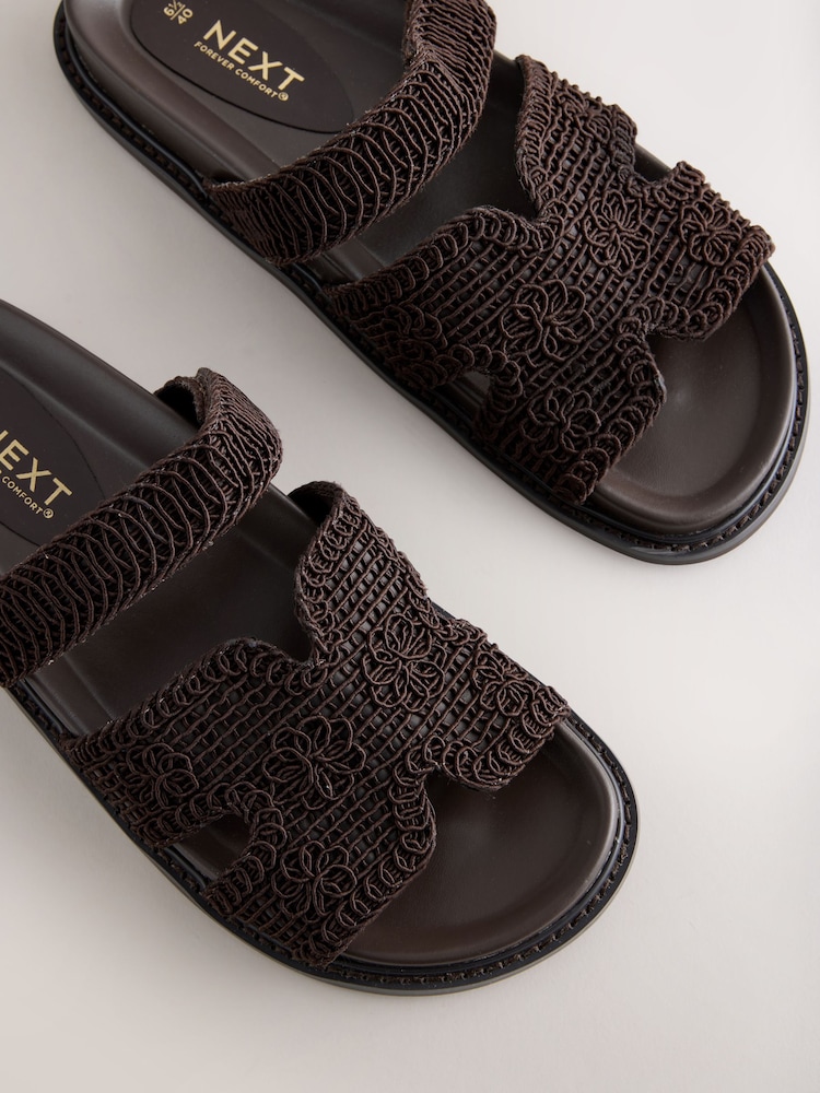 Chocolate Brown Forever Comfort® Woven Footbed Sandals - Image 8 of 8