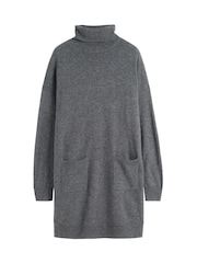 Chinti & Parker Grey Wool Cashmere Mini Rollneck Dress - Image 4 of 4
