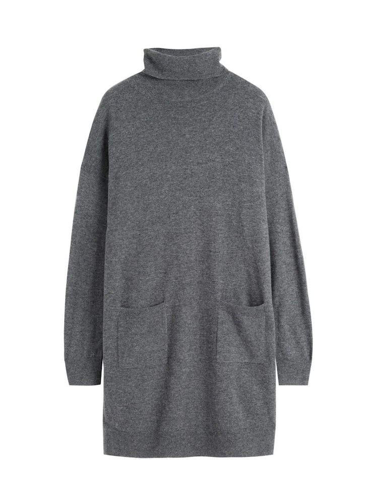 Chinti & Parker Grey Wool Cashmere Mini Rollneck Dress - Image 4 of 4