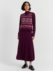Chinti & Parker Purple Wool Cashmere Hearts and Diamonds Tank - Image 2 of 4