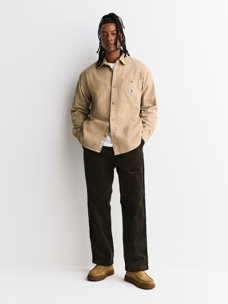 Carhartt WIP Brown Floyde Drawstring Corduroy Trousers - Image 1 of 8